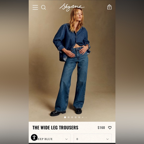 Sezane High Rise Wide Leg Trouser Jeans - Picture 7 of 7